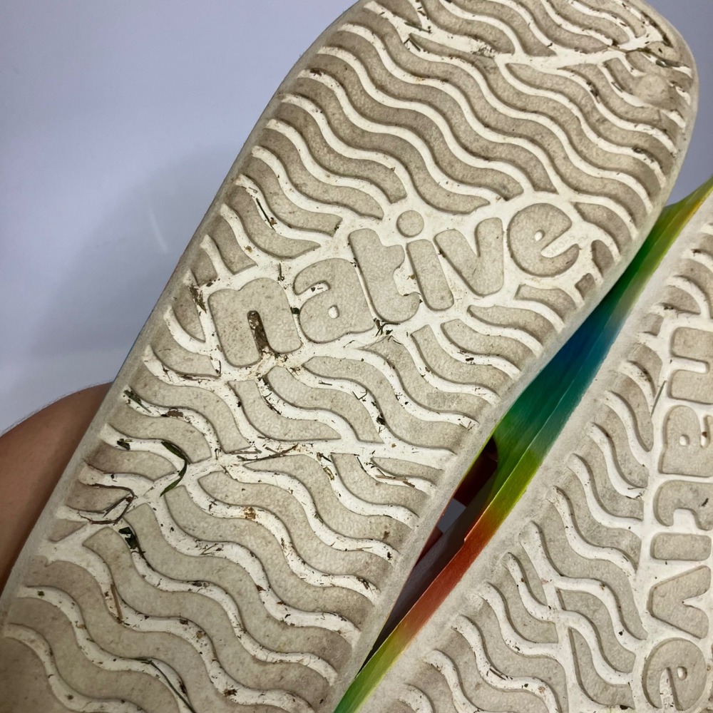 Native Spencer LX rainbow tie dye slides casual summer beach - Picture 9 of 9